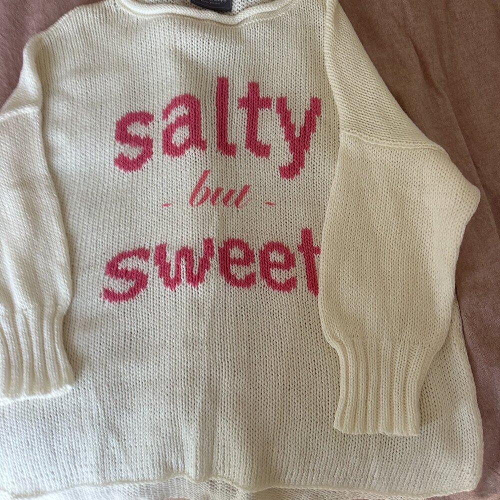 Women's "Salty But Sweet" Wooden Ships Sweater - NWOT.  Size S.  Resort Wear!